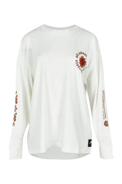 Product shot of the Flow Ls CottonTee in colour Vwhite (White), from the front