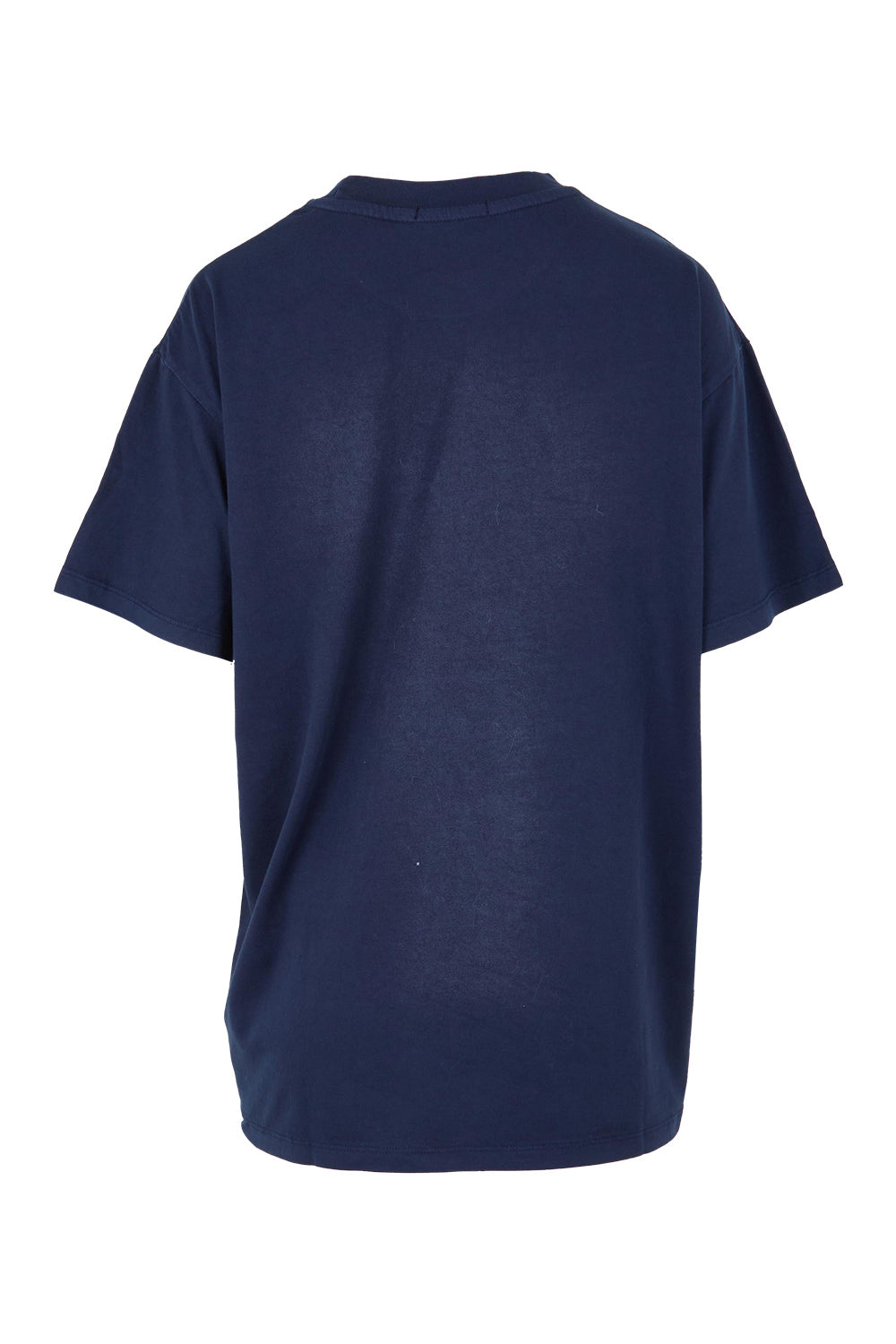 Product shot of the Manhattan Oversized Cotton Tee in colour Navy (Blue), from the back