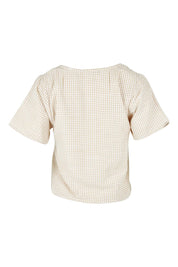Product shot of the Hampton Top in colour Oat, from the back
