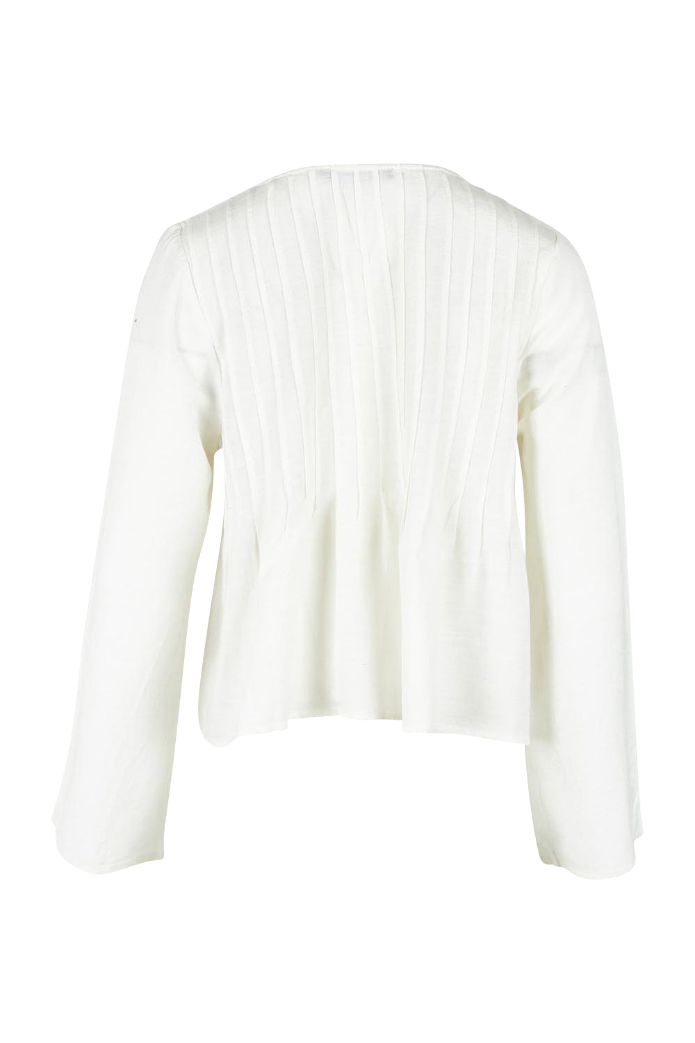 Product shot of the Hudson Linen Blend Shirt in colour Vwhite (White), from the back