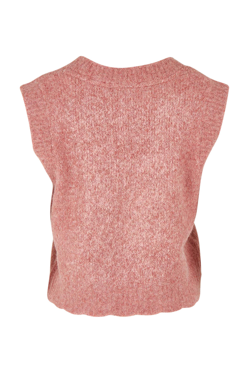 Product shot of the Leah Knit Vest in colour Quartz (Pink), from the back
