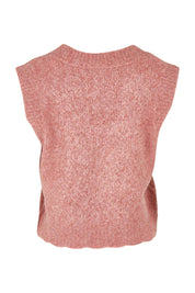 Product shot of the Leah Knit Vest in colour Quartz (Pink), from the back