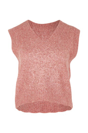 Product shot of the Leah Knit Vest in colour Quartz (Pink), from the front
