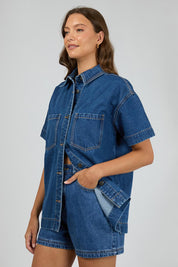 Preloved Simi Denim Shirt - Blue