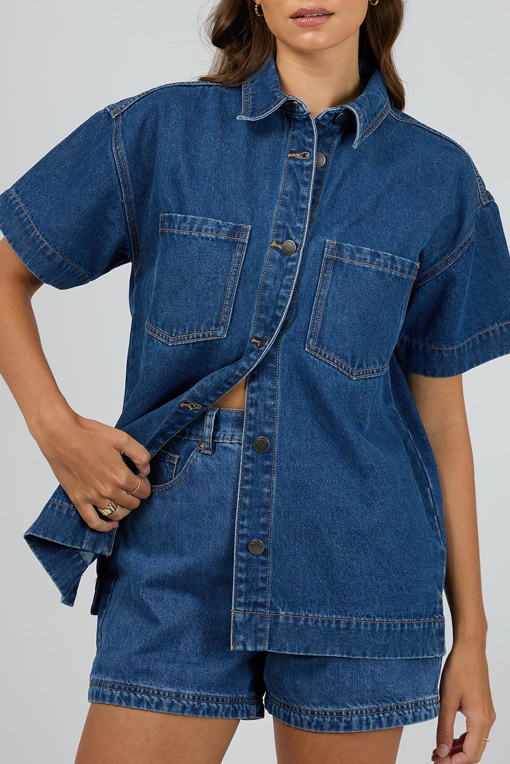 Preloved Simi Denim Shirt - Blue