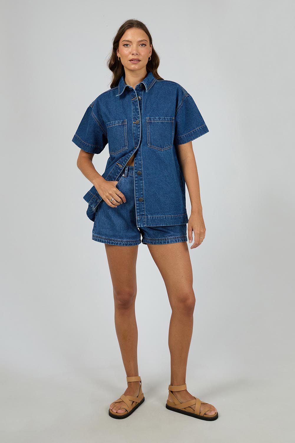 Preloved Simi Denim Shirt - Blue