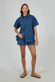 Preloved Simi Denim Shirt - Blue