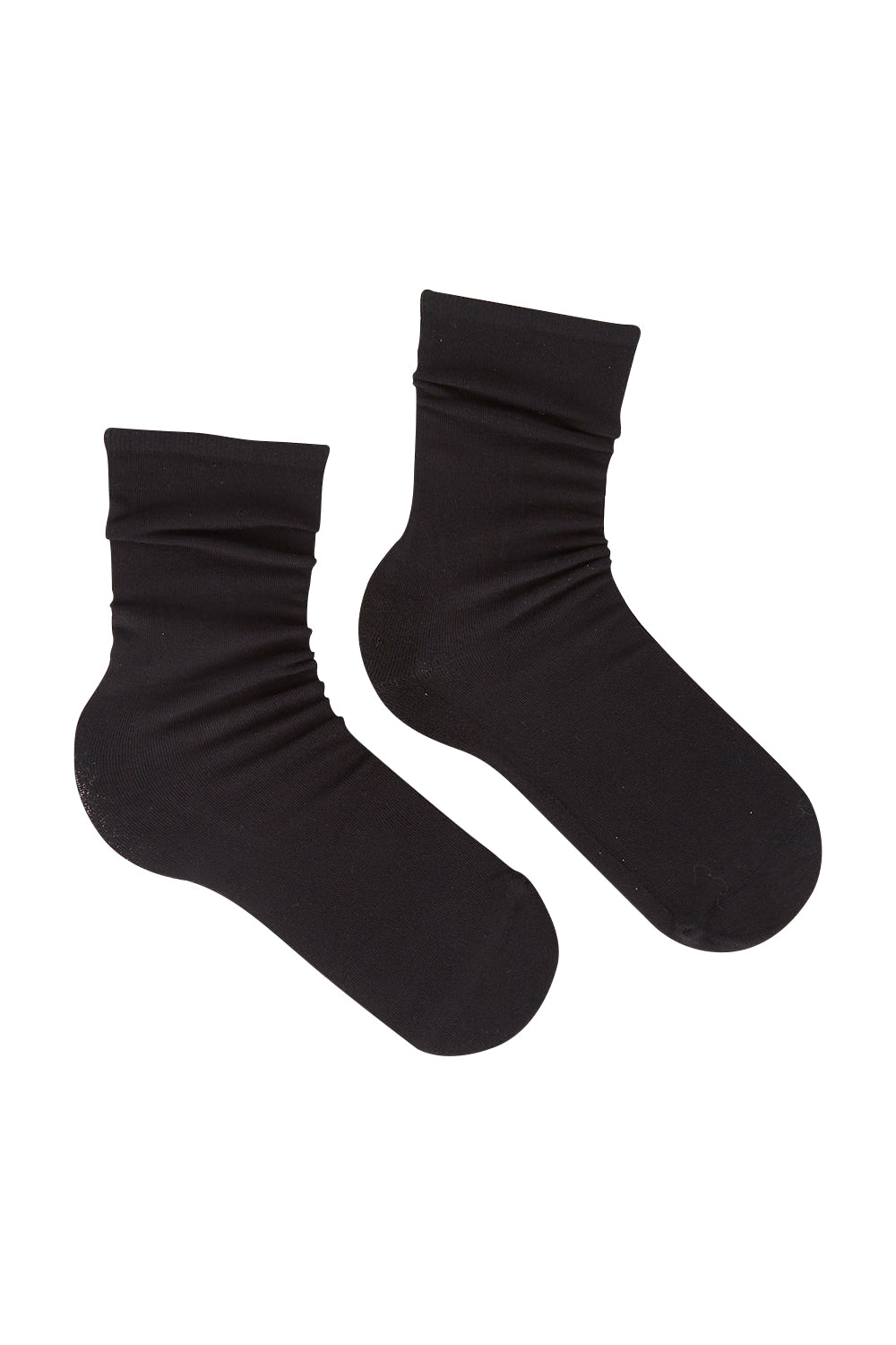 Product shot of the Bamboo Blend Soft Top Crew Socks 2 Pack in colour Black (Black), from the front