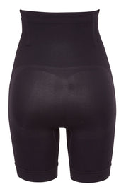 Product shot of the Cinch Hi Waist Short in colour Black (Black), from the back