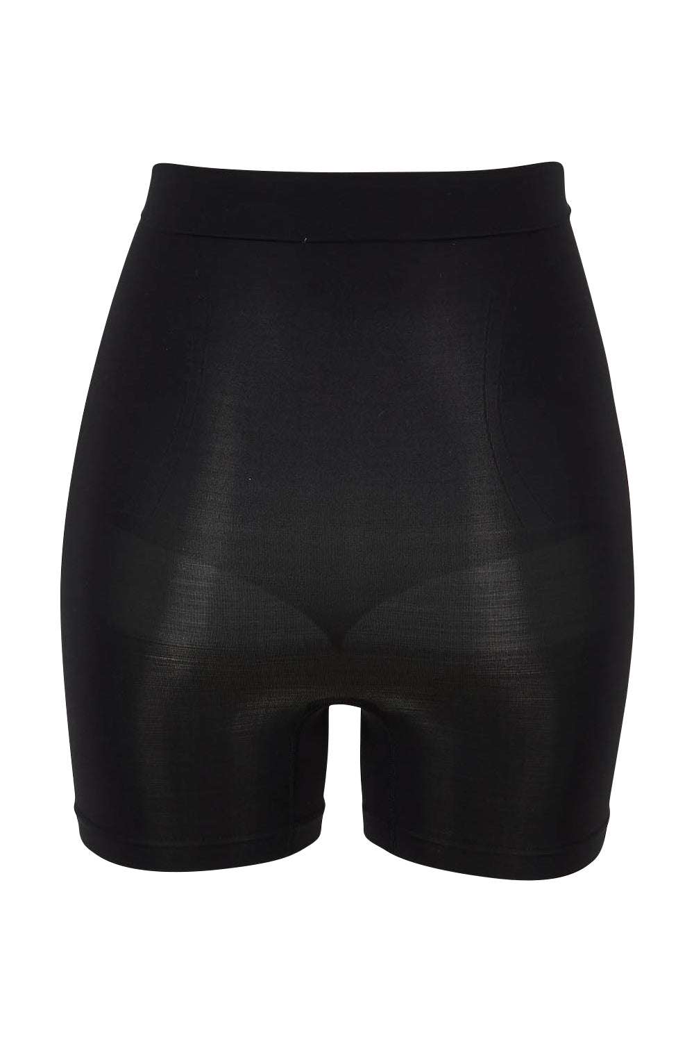 Product shot of the Powerlite High Waisted Short in colour Black, from the back