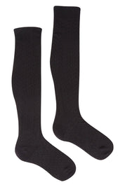 Product shot of the BCI Cotton Blend Over The Knee Sock in colour Black (Black), from the front