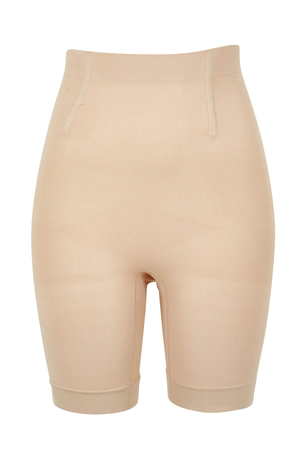 Product shot of the Cinch High Waisted Short in colour Beige, from the front