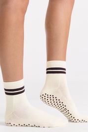 Organic Cotton Grip Sock - Buttercrea