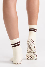 Organic Cotton Grip Sock - Buttercrea