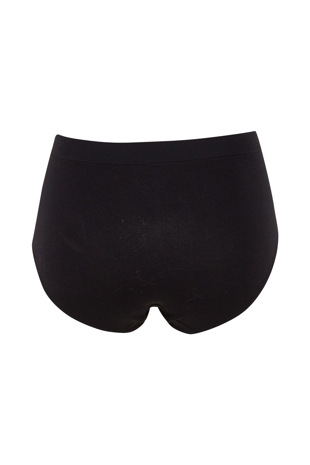 Product shot of the Bare Essentials Full Brief in colour Black (Black), from the back