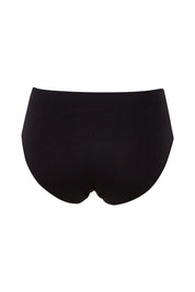 Product shot of the Bare Essentials Midi Brief in colour Black (Black), from the back