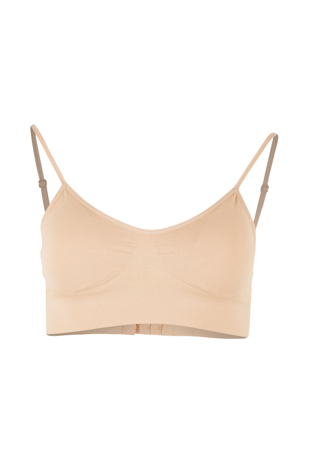 Product shot of the Bare Essentials Padded Wirefree Bra in colour Rosebeige, from the front