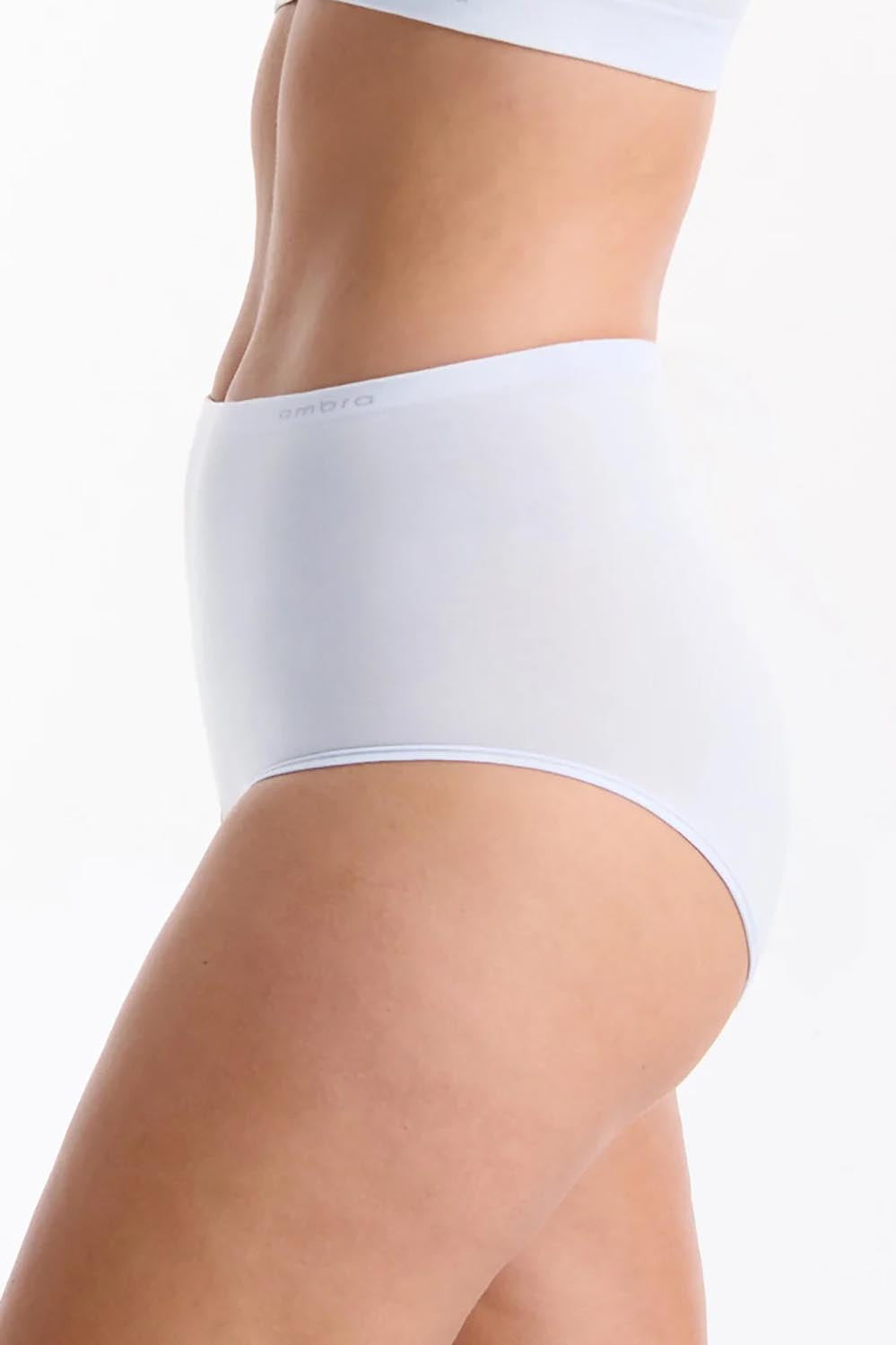A model wearing the Pure Basics Modal Full Briefs 2 Pack in colour Aurablue (Blue)