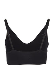 Product shot of the Pure Basics Triangle Modal Bralette in colour Black (Black), from the back