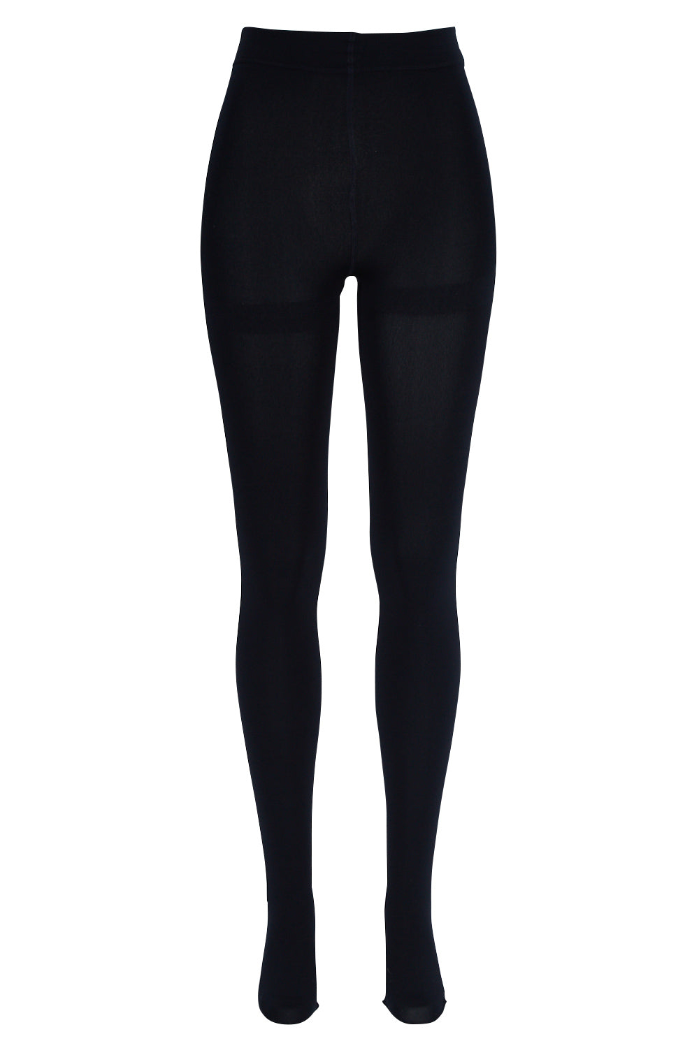 Product shot of the Velvet Fleece Tights in colour Navy (Blue), from the front
