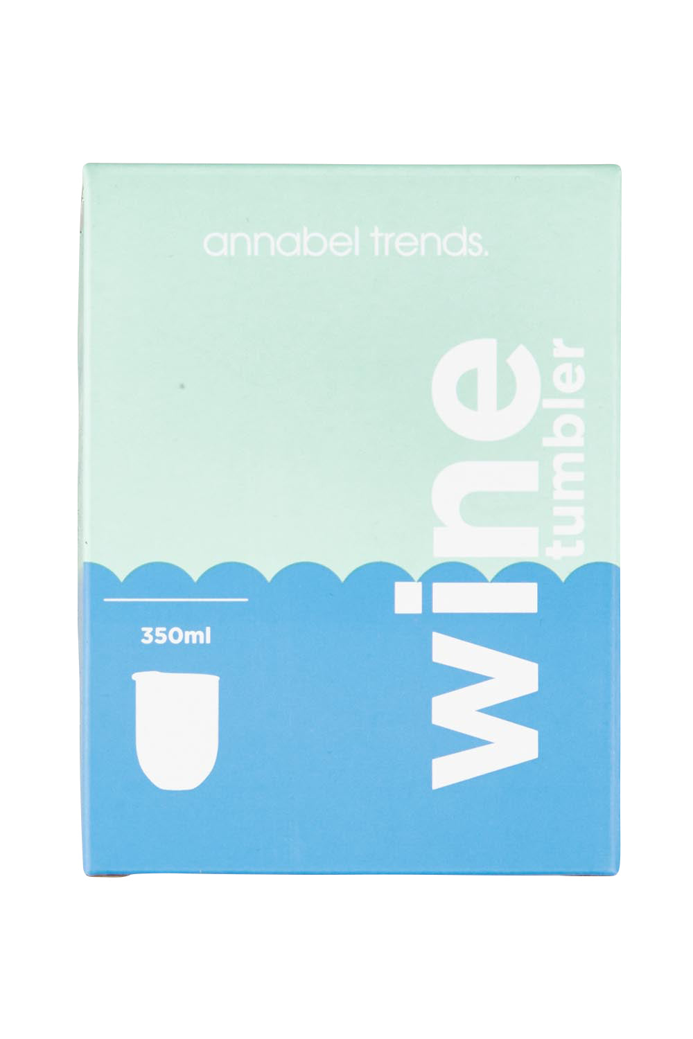 Product shot of the Stainless Steel 350Ml Wine Tumbler in colour Aquablue (Blue), from the front