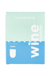 Product shot of the Stainless Steel 350Ml Wine Tumbler in colour Aquablue (Blue), from the front