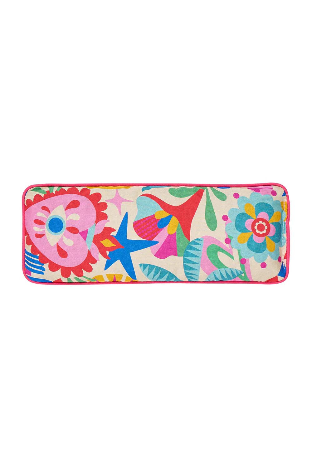 Product shot of the Cotton Eye Rest Pillow in colour Fiesta (Pink), detail