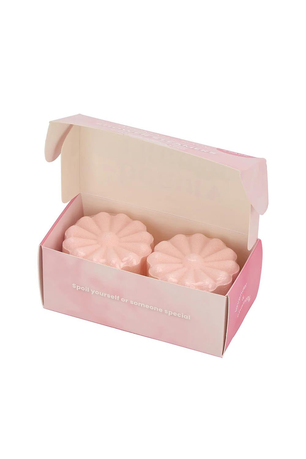 Product shot of the Beauty Ritual Shower Steamers - Lavchamomile in colour Lavchamomile, from the back