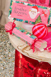 Product shot of the Festive Candy Cane Shower Steamers - Candycane in colour Candycane, from the back