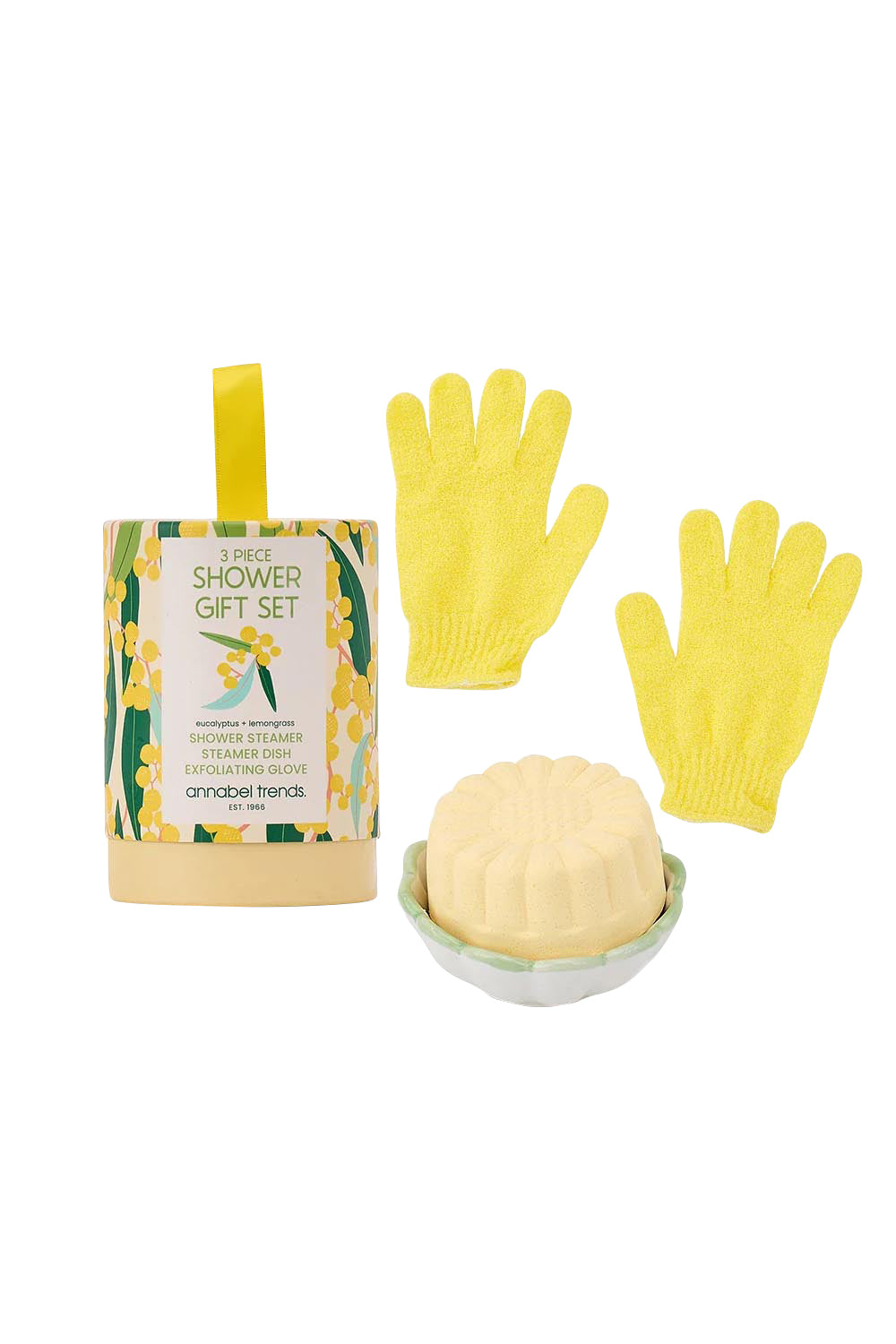 Product shot of the Shower Gift Sets - Goldenwattle in colour Goldenwattle, from the back