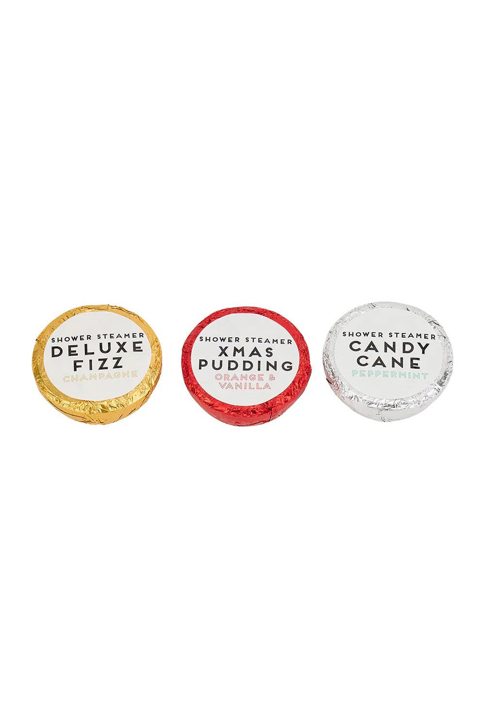 Product shot of the Christmas Shower Steamers in colour Christmas, detail