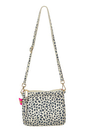 Product shot of the Alexis Leather Crossbody in colour Spotsuede, from the front