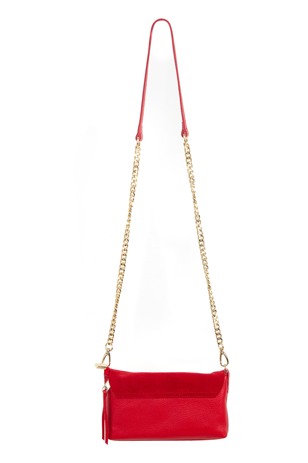 Product shot of the Paige Leather Wallet in colour Red (Red), from the back