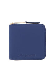 Product shot of the Zoe Leather Wallet in colour Navy (Blue), from the front