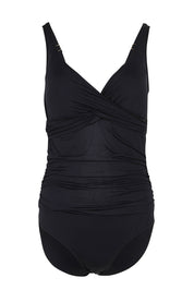 Product shot of the Delacroix One Piece in colour Black (Black), from the front