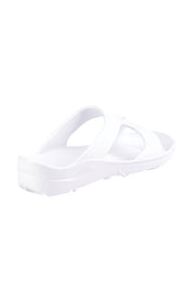 Product shot of the Indy Orthotic Support Slides in colour White (White), from the back