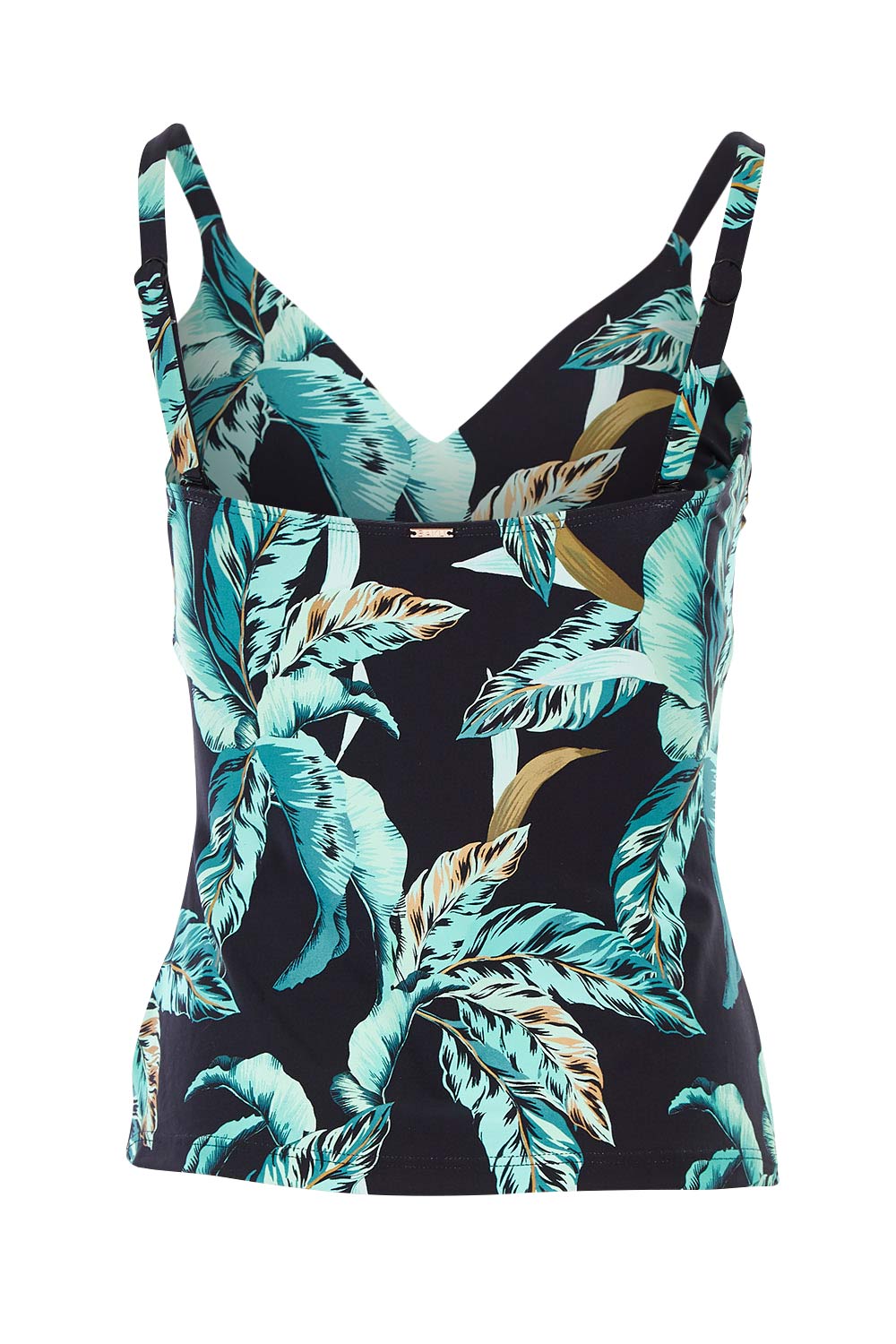 Product shot of the Dominica Din colourE Underwire Singlet - Black (Black), from the back
