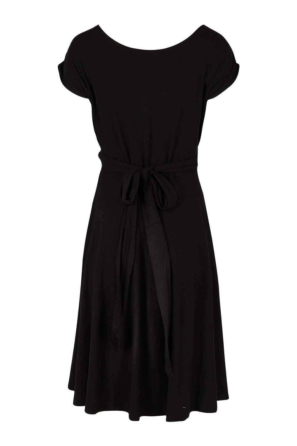 Product shot of the Wrap Dress in colour Black (Black), from the back