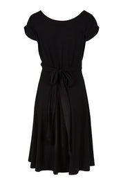 Product shot of the Wrap Dress in colour Black (Black), from the back
