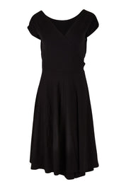 Product shot of the Wrap Dress in colour Black (Black), from the front