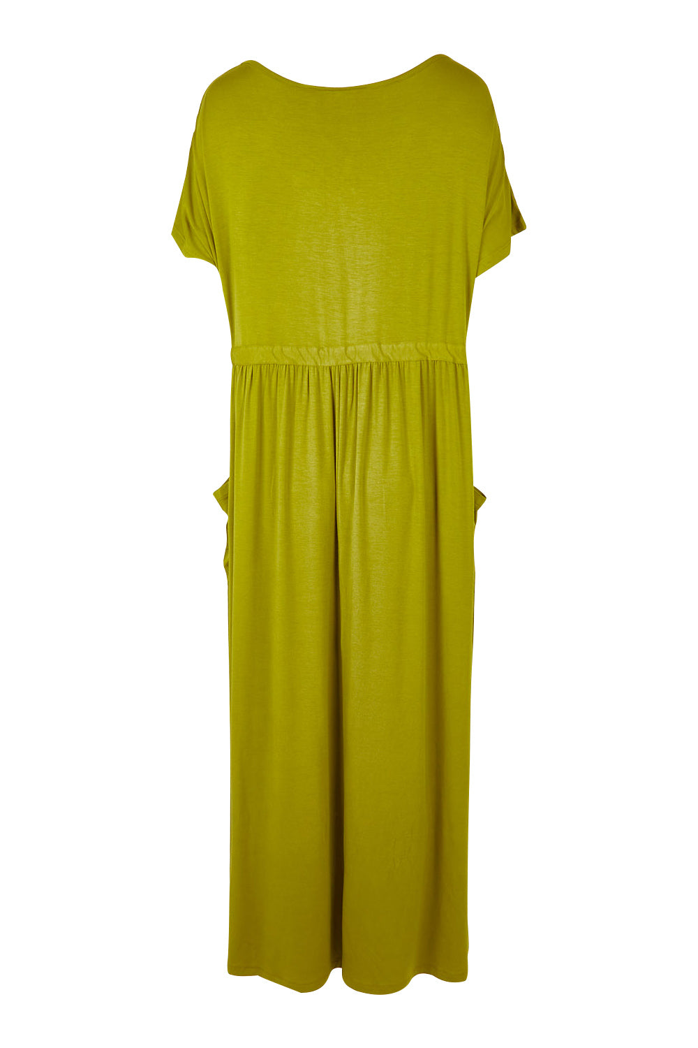 Product shot of the Mila Maxi Dress in colour Cardamom (Green), from the back