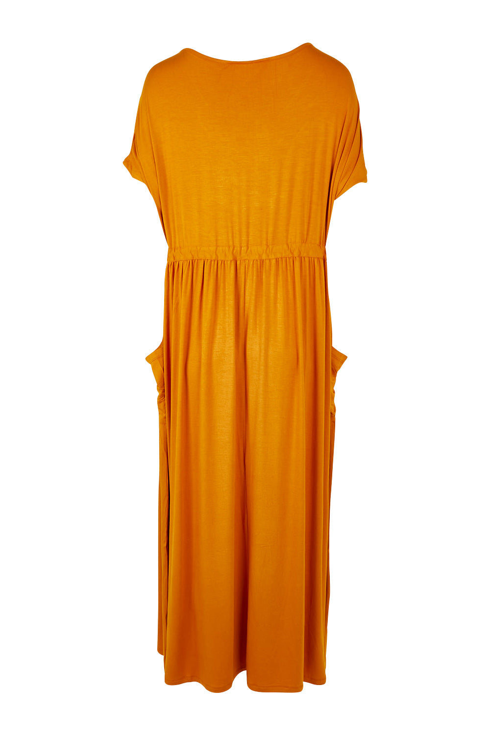 Product shot of the Mila Maxi Dress in colour Tumeric, from the back