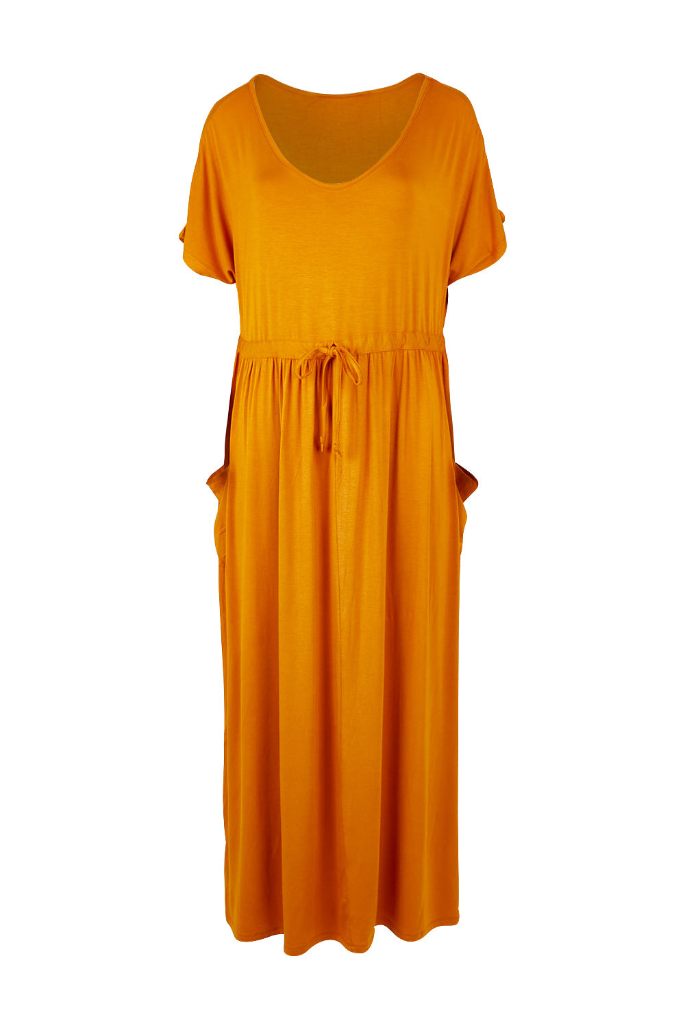 Product shot of the Mila Maxi Dress in colour Tumeric, from the front