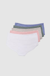 Product shot of the Bamboo Comfort Undies 5 Pack in colour Multi, detail