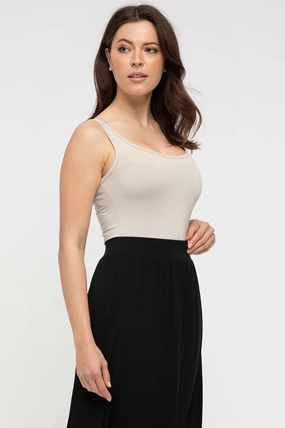 Bamboo Scoop Singlet - Bone
