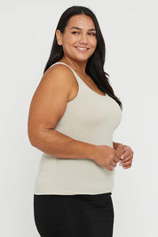 Bamboo Scoop Singlet - Bone