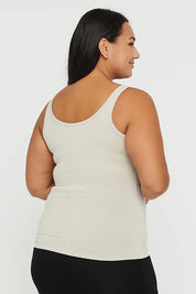 Bamboo Scoop Singlet - Bone