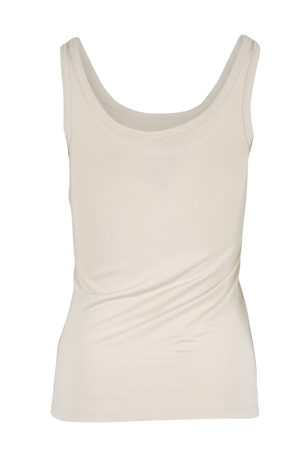 Bamboo Scoop Singlet - Bone