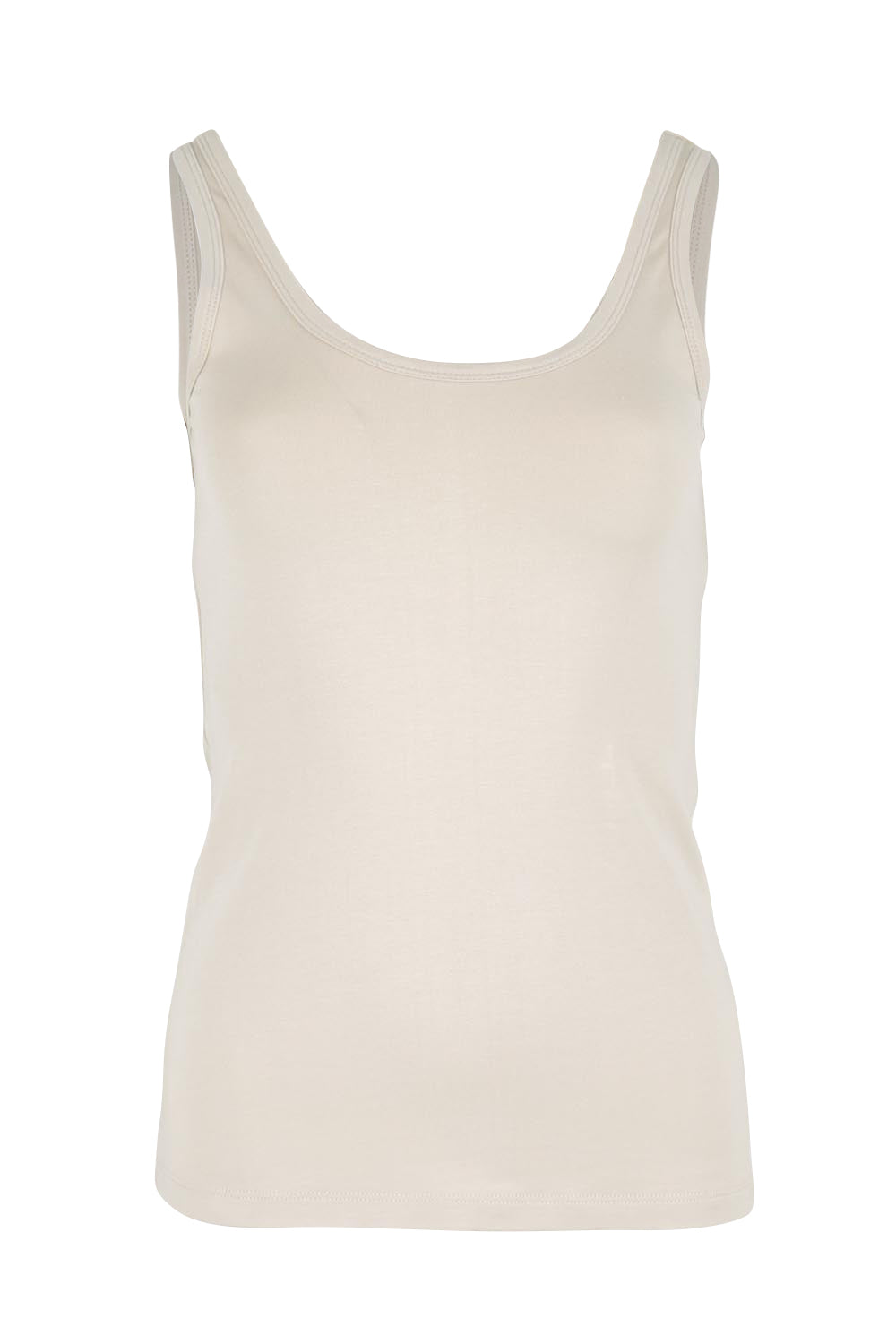 Bamboo Scoop Singlet - Bone