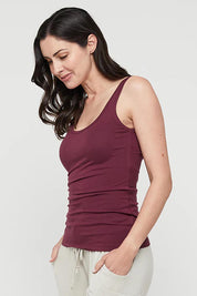 Bamboo Scoop Singlet - Burgundy